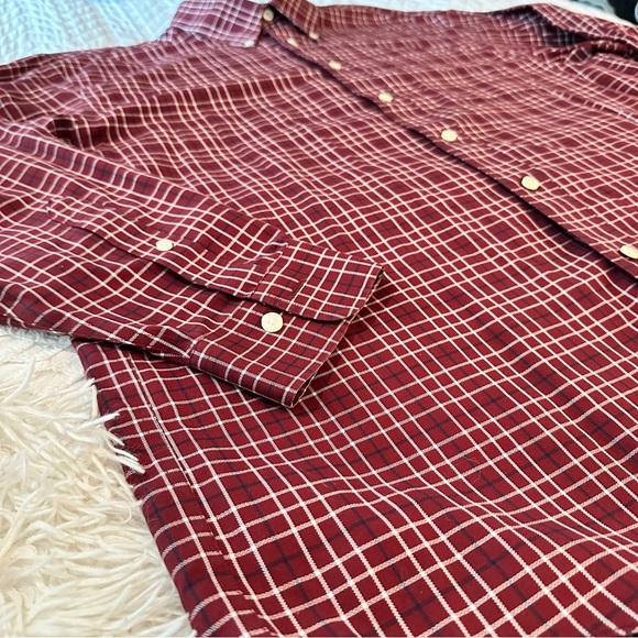 Brooks Brothers Madison Burgundy Plaid Button-Down Shirt L Classic Preppy - Picture 10 of 16